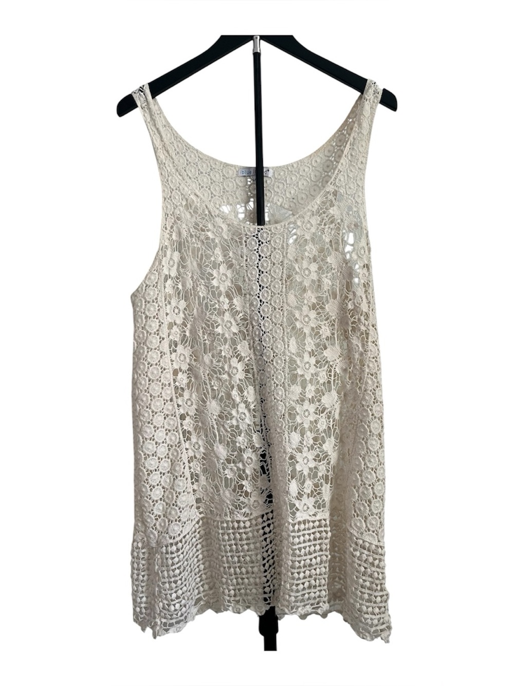 Boho Lace Sleeveless CoverUp - Cream